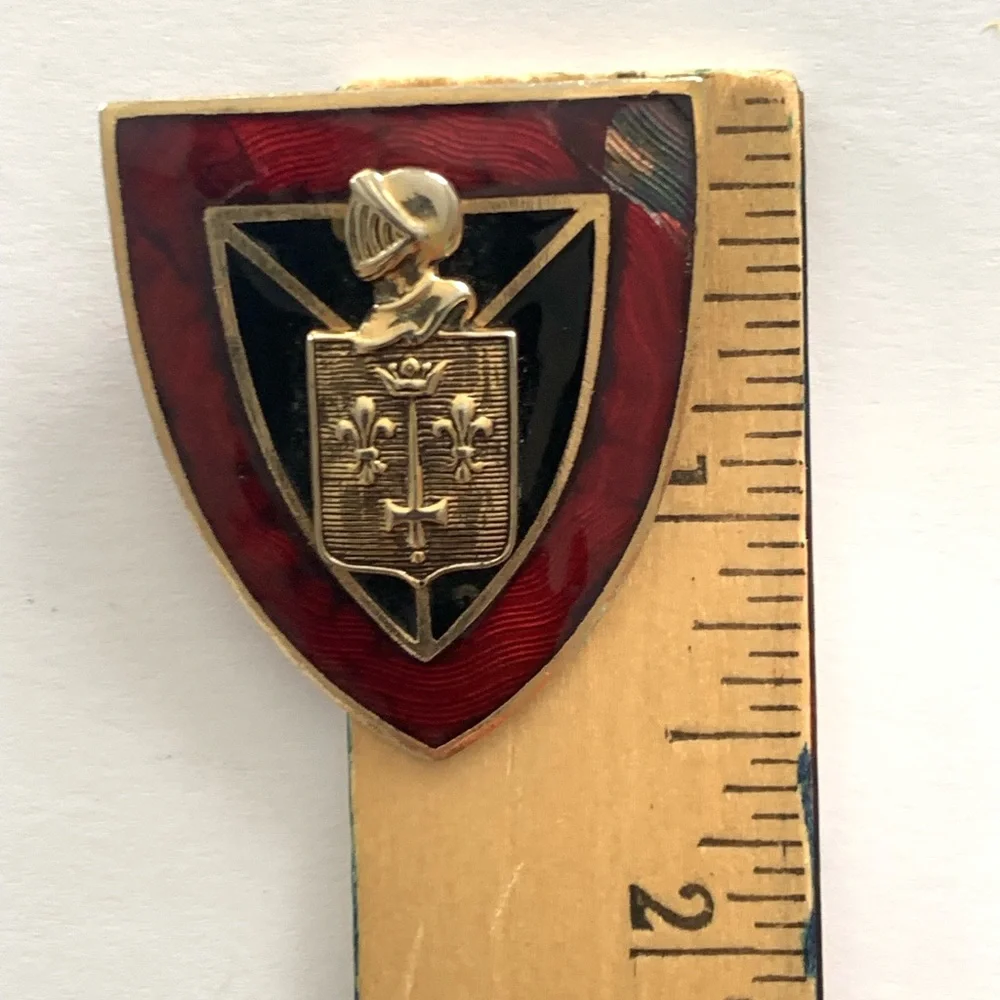 France Courtois Paris C1940 Joan Of Arc Jeanne D'arc Enamel Lapel Pin